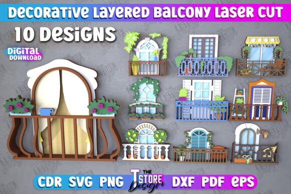 Download Decorative Layered Balcony Bundle | CNC - Balcony Collection