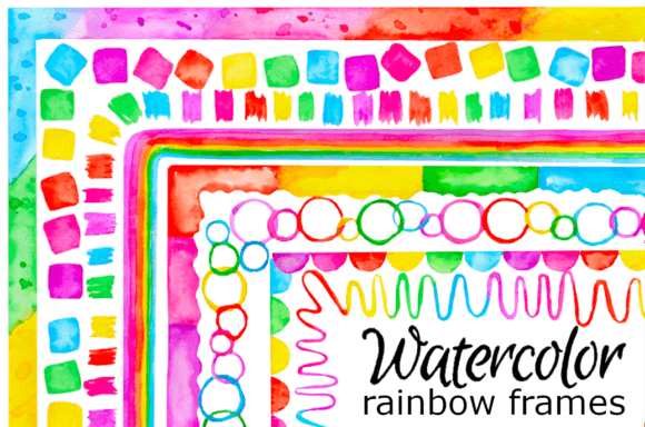 Download Watercolor Rainbow Frame Clipart - Watercolor rainbow Collection