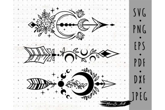 Download Celestial Boho Arrows SVG PNG Bundle - Celestial boho Collection